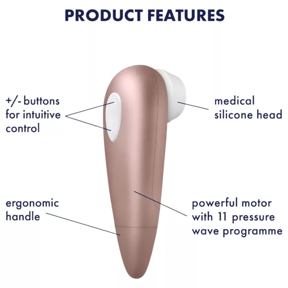 Satisfyer 1 Number One - stymulator łechtaczki na fale powietrzne - brązowy