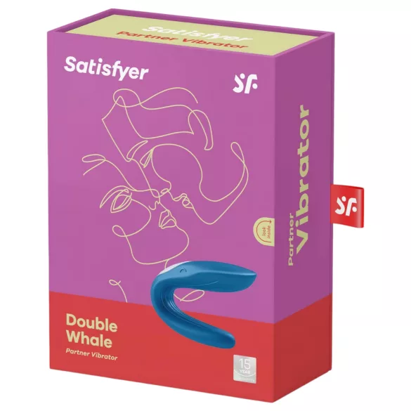 Satisfyer Double Whale - wibrator dla par z 2 silnikami - niebieski