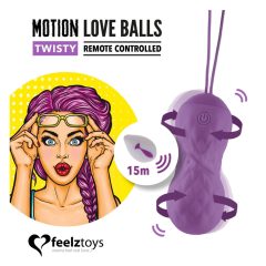   FEELZTOYS Twisty - sterowane radiowo, wodoodporne, obrotowe jajko wibracyjne (fioletowe)