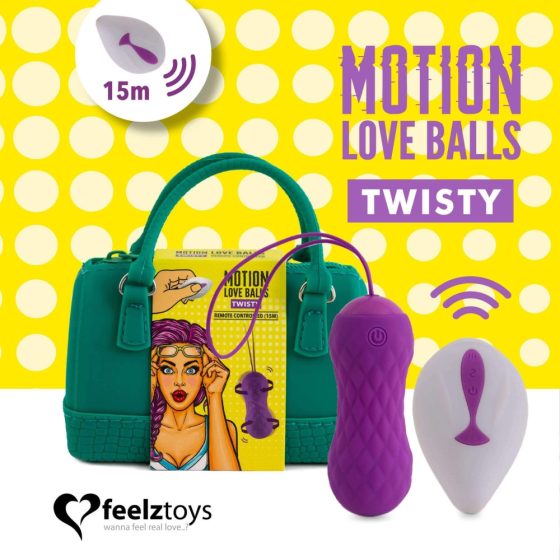 FEELZTOYS Twisty - sterowane radiowo, wodoodporne, obrotowe jajko wibracyjne (fioletowe)