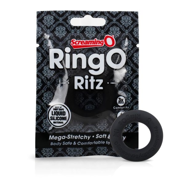 Screaming O Ritz - silikonowy pierścień erekcyjny (czarny)