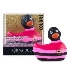   My Duckie Colors 2.0 - wodoodporny wibrator łechtaczkowy (czarno-różowy)
