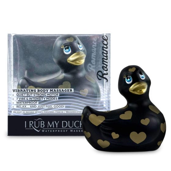 My Duckie Romance 2.0 - wodoodporny wibrator łechtaczkowy w kształcie kaczki (czarno-złoty)