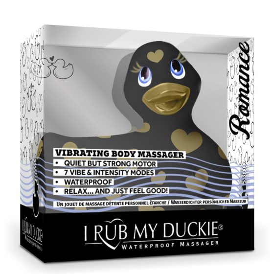 My Duckie Romance 2.0 - wodoodporny wibrator łechtaczkowy w kształcie kaczki (czarno-złoty)