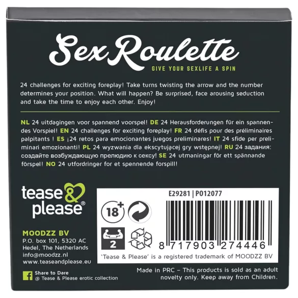 tease & please - Sex Roulette Foreplay - Gra w ruletkę erotyczną dla par
