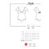 Obsessive Moketta - koronkowe, pasiasta body z falbankami (czarne) - L/XL