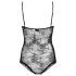 Obsessive Slevika - koronkowe body z przodem sznurowanym (czarne)