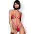 Obsessive Luiza - tulipanowe, koronkowe body - czerwone (S/M)