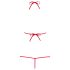 Obsessive Luiza - tulipanowe, koronkowe body - czerwone (S/M)