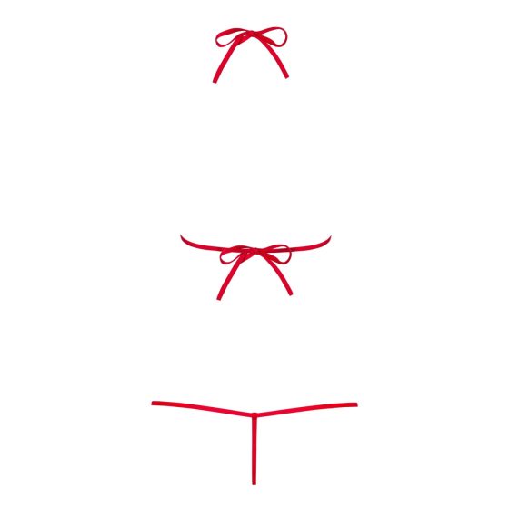Obsessive Luiza - Tulipanowe body na ramiączkach - czerwony (S/M)