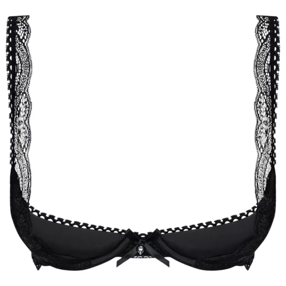 Obsessive Miamor - koronkowy biustonosz push-up (czarny) - L/XL