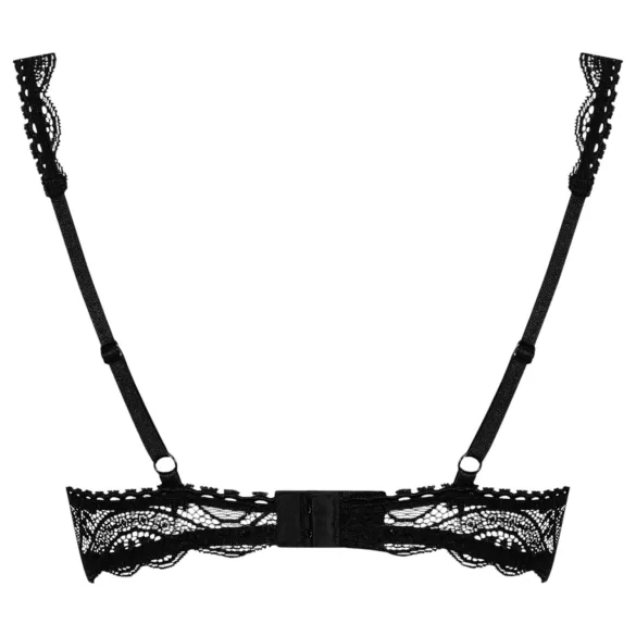 Obsessive Miamor - koronkowy biustonosz push-up (czarny) - L/XL