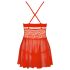 Obsessive 838-BAB-3 - pikantna koronkowa babydoll z stringami (czerwona)