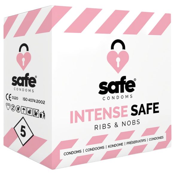 SAFE Intense Safe - prezerwatywy żebrowane i punktowane (5 szt.)