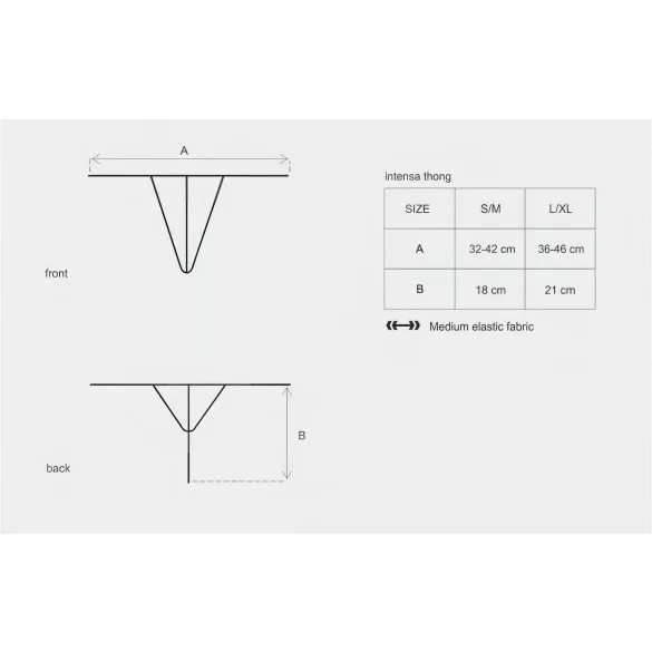 Obsessive - stringi koronkowe z paskami - czarne
