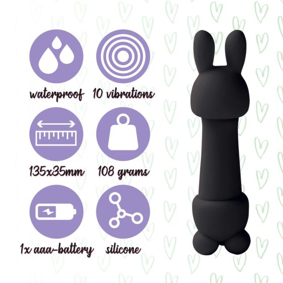 FEELZTOYS Mister Bunny - mini zestaw wibratorów do masażu (czarny)