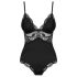 Obsessive 810-TED-1 - koronkowe body (czarne) - L/XL