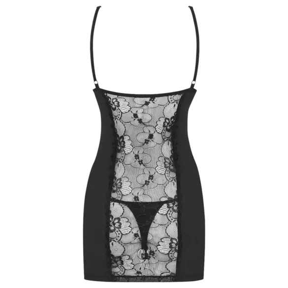 Obsessive - koszulka nocna i stringi - koronkowa - czarna - L/XL