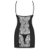 Obsessive - koszulka nocna i stringi - koronkowa - czarna - L/XL