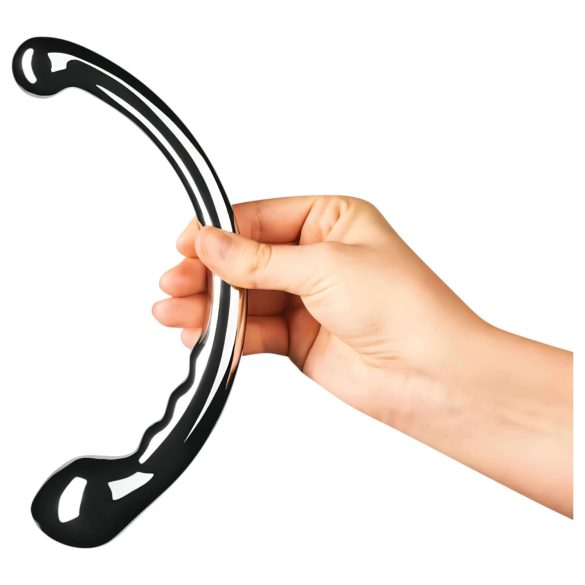 Le Wand - dildo dwustronne - stal nierdzewna - srebrny