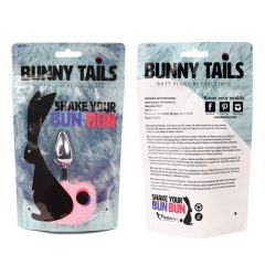   FEELZTOYS Bunny Tails - metalowe dildo analne z króliczymi ogonkami (srebrno-różowy)