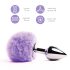 FEELZTOYS – metalowa zatyczka analna z króliczym ogonkiem (srebrno-fioletowa)