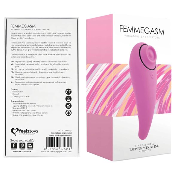 FEELZTOYS Femmegasm - akumulatorowy 2w1 wibrator łechtaczkowy (różowy)