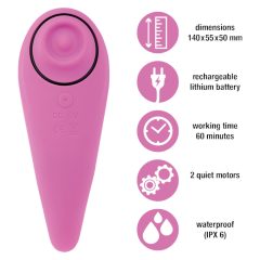   FEELZTOYS Femmegasm - ładowalny, wodoodporny wibrator dopochwowy i łechtaczkowy (różowy)
