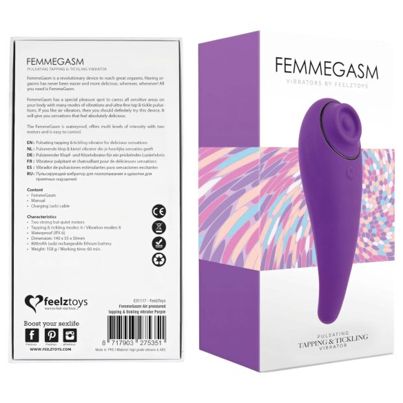 FEELZTOYS Femmegasm - akumulatorowy 2w1 wibrator łechtaczkowy (fioletowy)