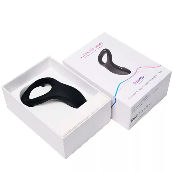 Lovense Diamo - pierścień wibracyjny na penisa sterowany aplikacją, dla mężczyzn (czarny)