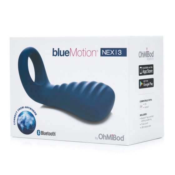 OHMIBOD Bluemotion Nex 3 - inteligentny wibrujący pierścień na penisa z możliwością ładowania (niebieski)