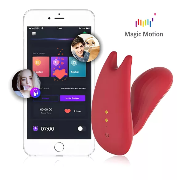 Magic Motion Umi - zakładany wibrator sterowany aplikacją (czerwony)