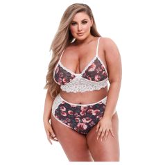   Baci - komplet bielizny plus size - kwiatowa koronka - duży rozmiar