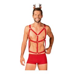   Obsessive Mr Reindy - męski kostium renifera (3 części) - czerwony