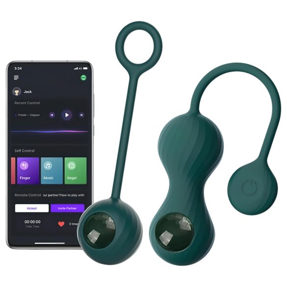 Magic Motion Crystal Duo - inteligentny zestaw kulek gejszy - (zielony)