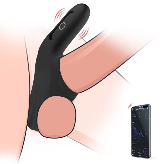 Magic Motion Rise - inteligentny wibrujący pierścień na penisa zasilany bateryjnie (czarny)