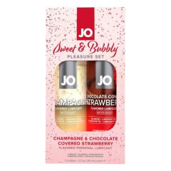   JO System Sweet & Bubble - lubrykanty smakowe - szampan-czekolada-truskawka (2szt.)