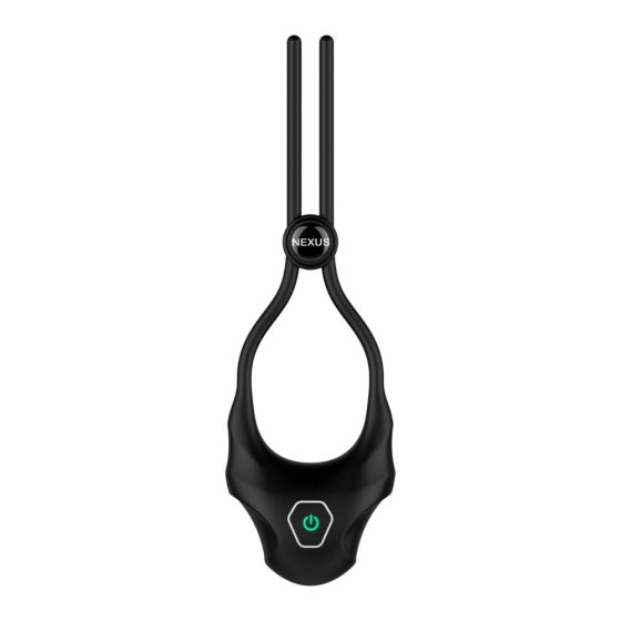 Nexus Forge - regulowany, zasilany bateryjnie, wibrujący pierścień na penisa lasso (czarny)