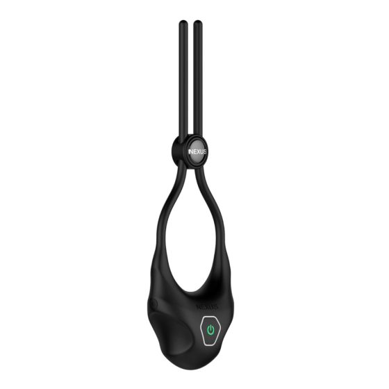 Nexus Forge - regulowany, zasilany bateryjnie, wibrujący pierścień na penisa lasso (czarny)