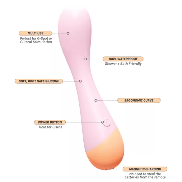 Vush Peachy G-Spot - wibrator do punktu G na akumulator - różowy